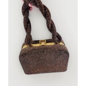 Koret Koretolope Vintage MCM Beaded Evening Bag Purse Copper Colored Costume